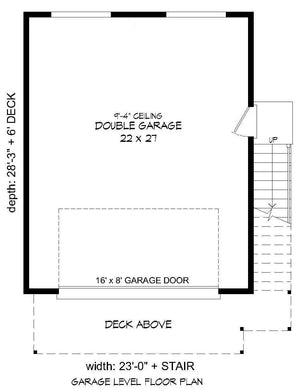 deschutes river overlook garage plan - archival designs house plans, floor plan