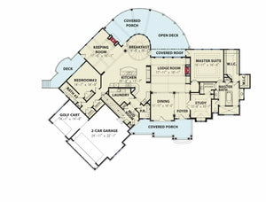 amicalola cottage-3956 - archival designs house plans, floor plan