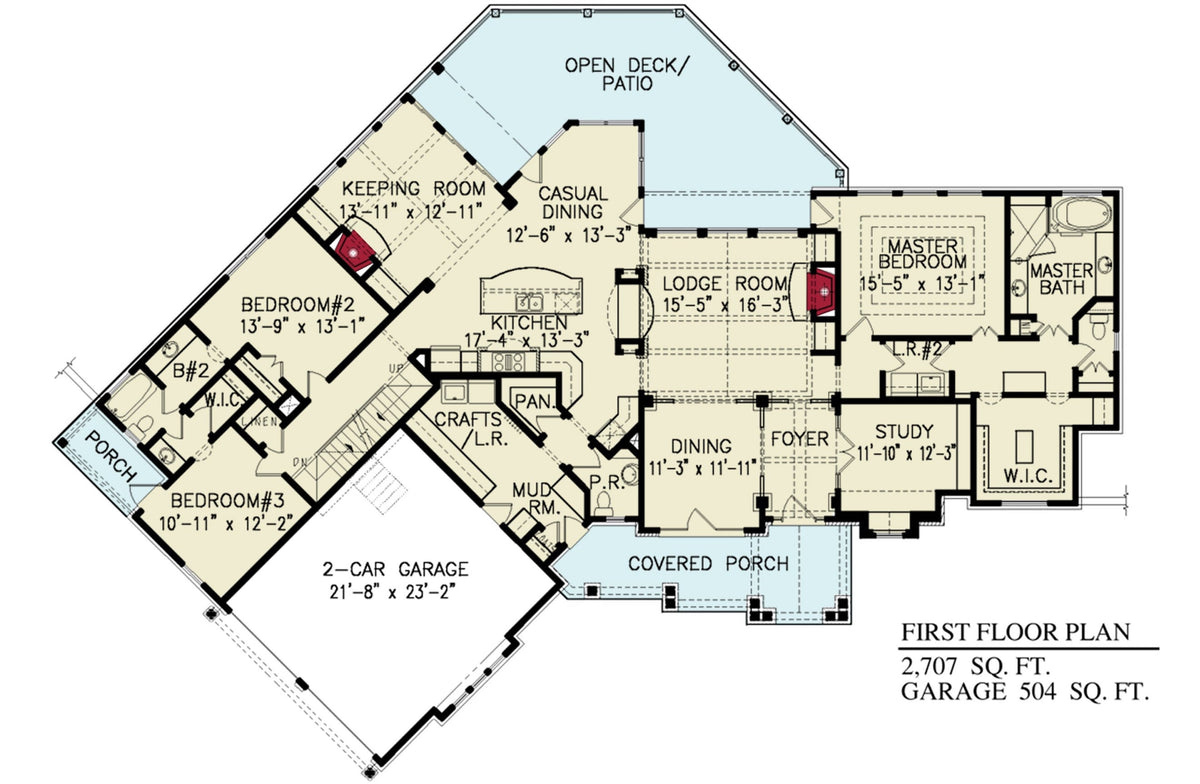 Chestatee River Cottage Floor Plan-First Floor