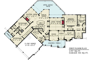 chestatee river cottage - archival designs house plans, floor plan