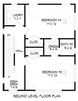 l7331-a charlotte park house second floor plan 4 beds 3.5 baths