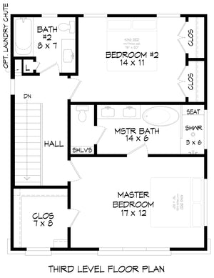 l7331-a charlotte park house third floor plan 4 beds 3.5 baths