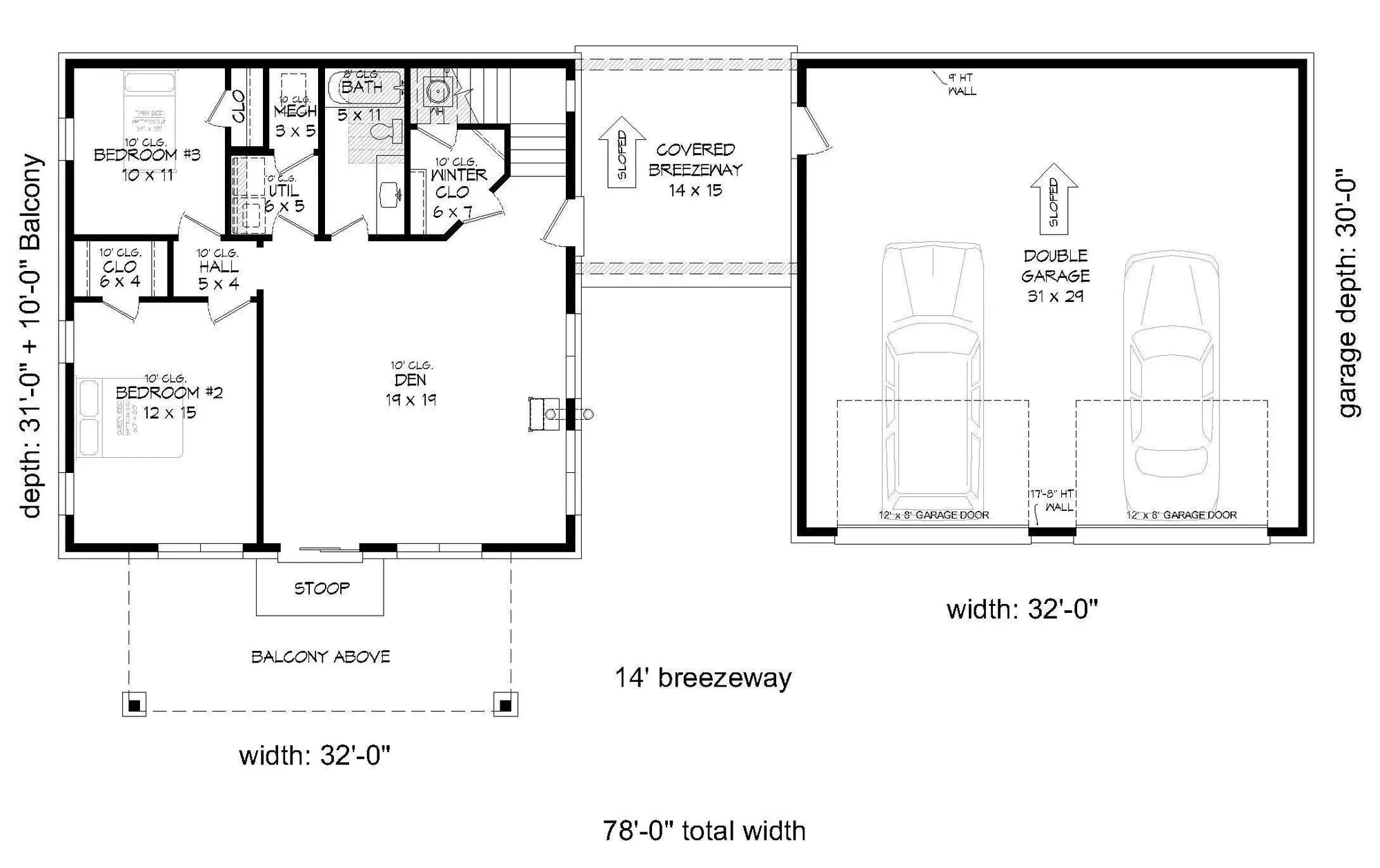 Eagle Cliff House Plan - Archival Designs House Plans, floor plan