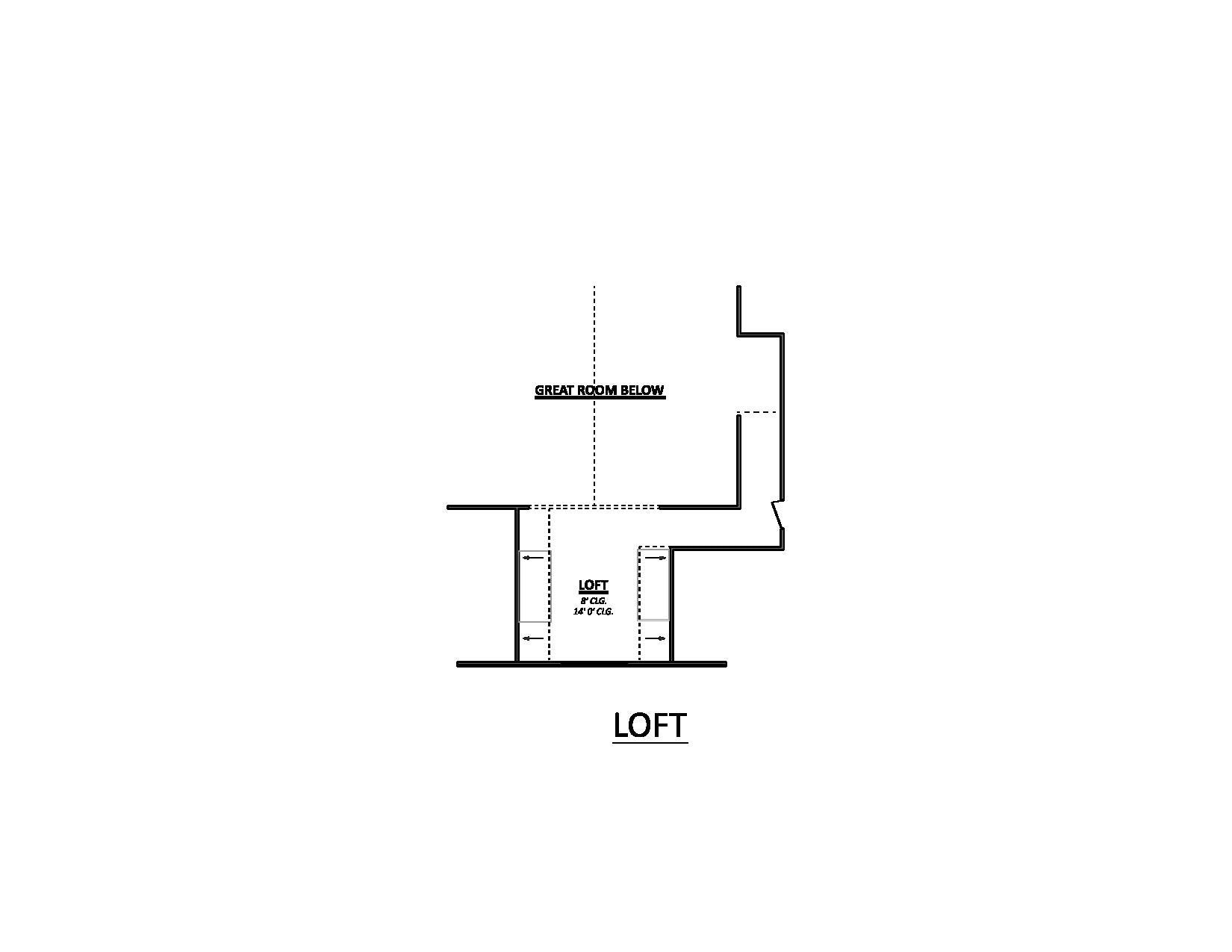 AJ7709-A Modern Barndominium House Second Floor Plan, 2 Bedrooms, 2 Bathrooms | Plan 1058