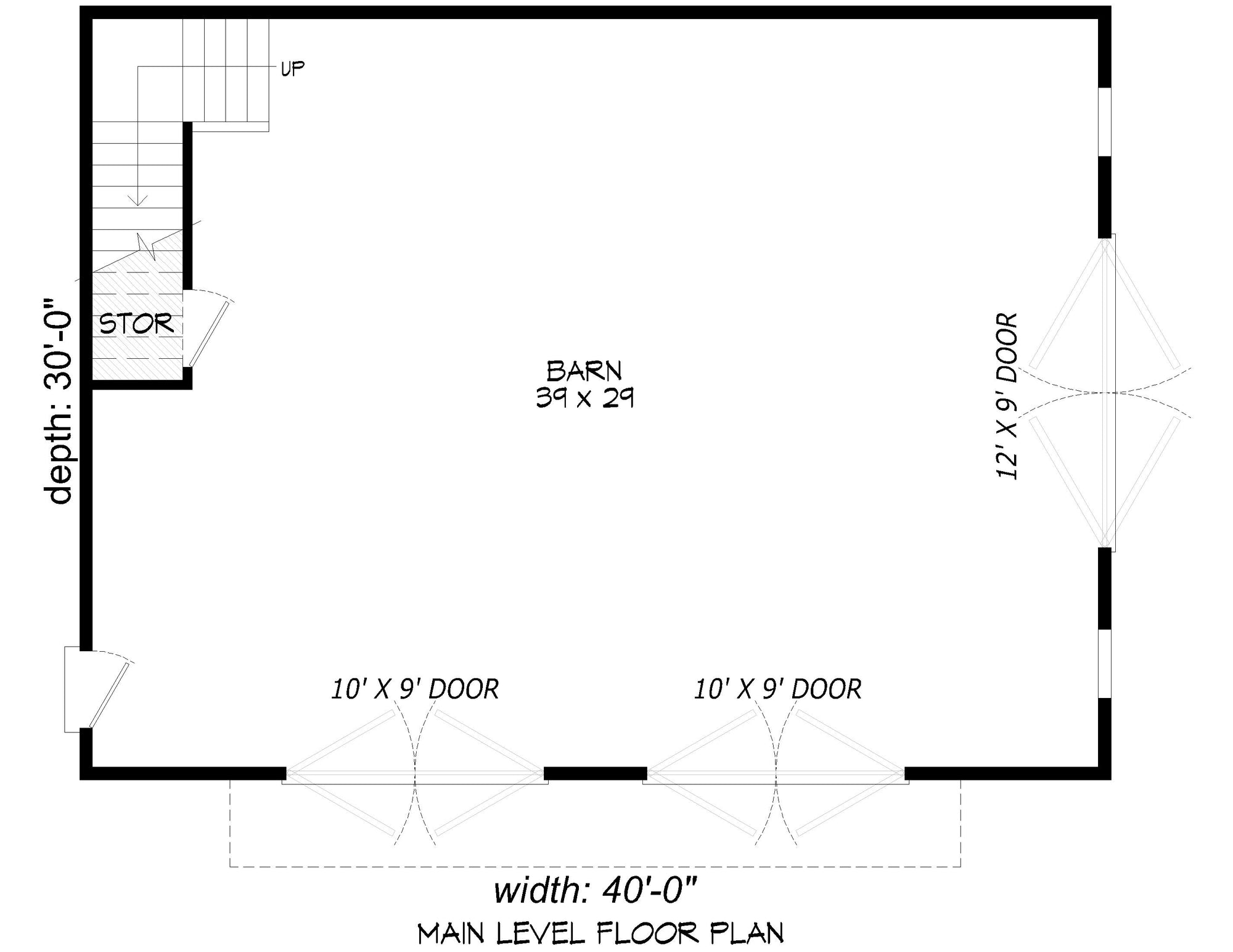 L7912-A Modern Barn First Floor Plan, 2091 square feet with second floor loft | Long Grove Barn