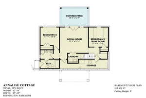 annalise cottage - archival designs house plans, floor plan