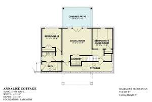annalise cottage - archival designs house plans, floor plan