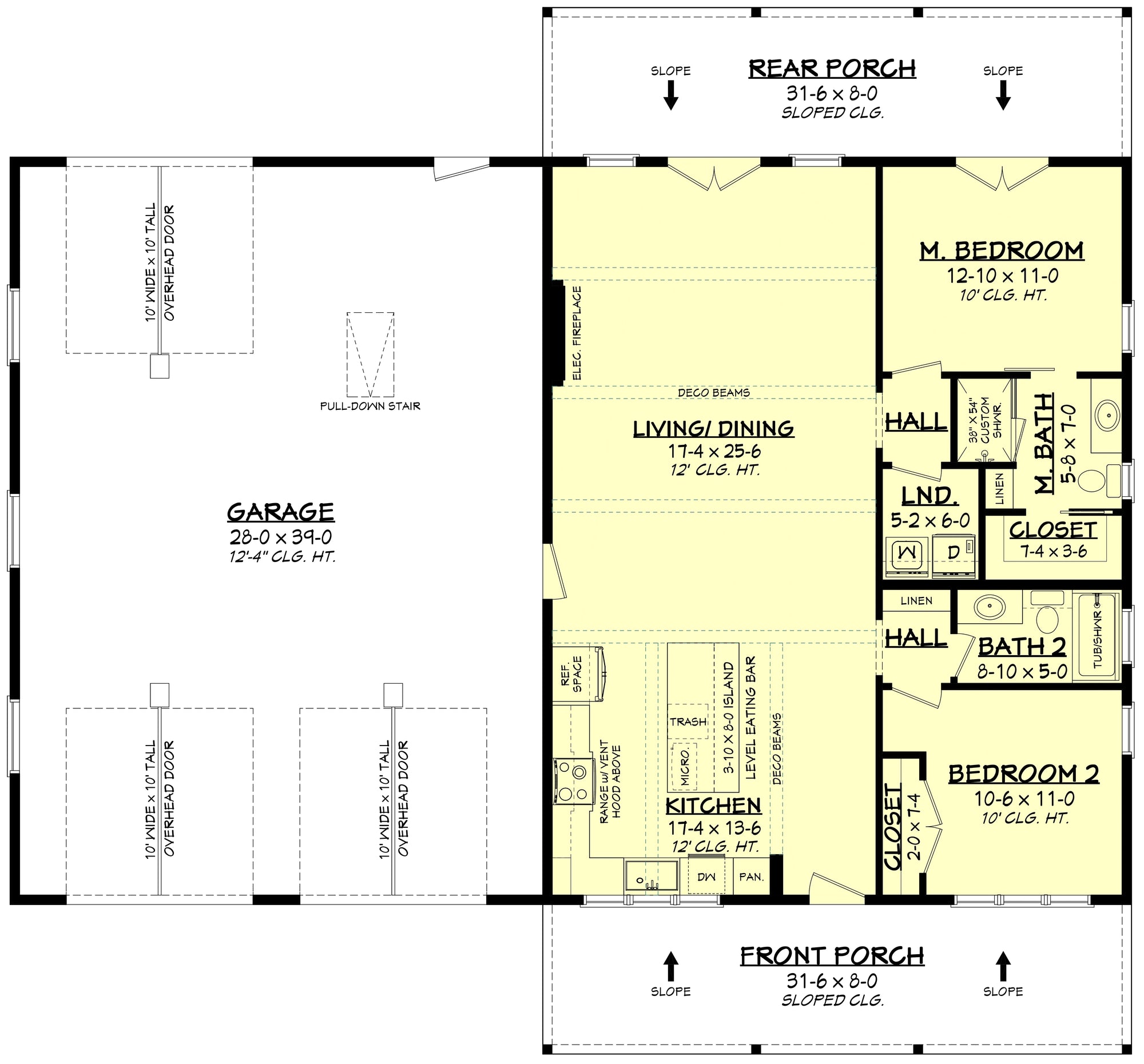 H7269-A Allman House First Floor Plan 2 Beds 2 Baths