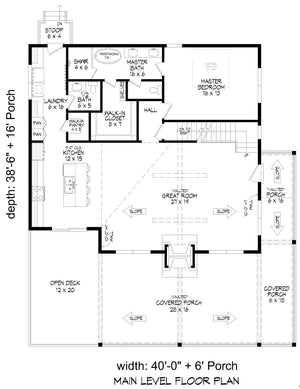 l7332-a laurel pine haven lakehouse house first floor floor plan 3 beds 2.5 baths