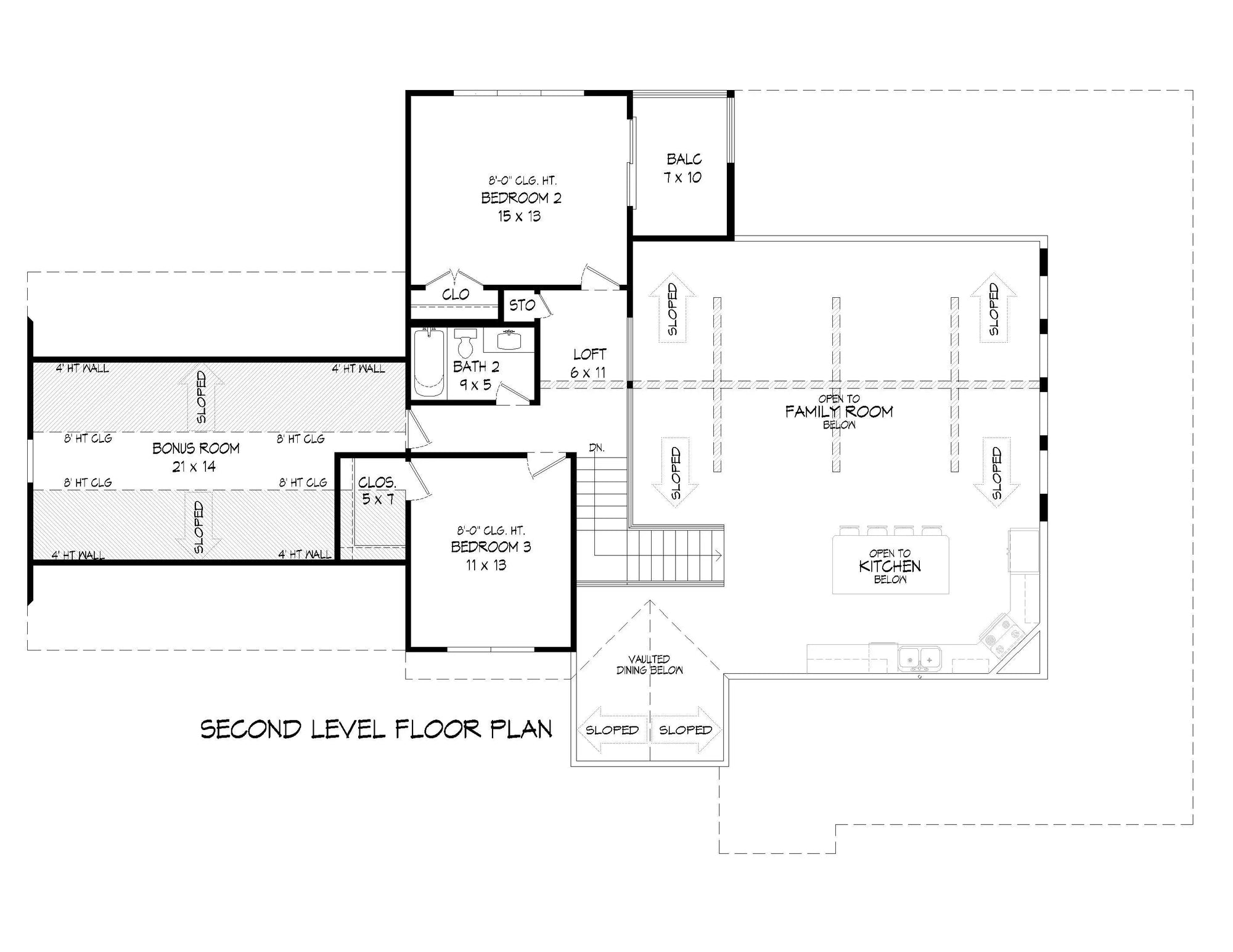 L7300-A Cedar Creek House First Floor Plan 3 Beds 2.5 Baths