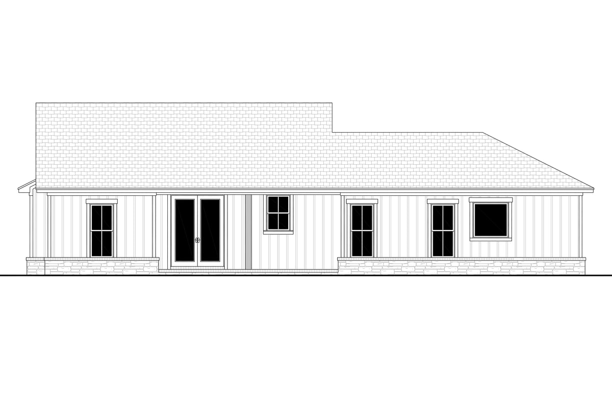 Edgemoor House Plan - Elevation Rear