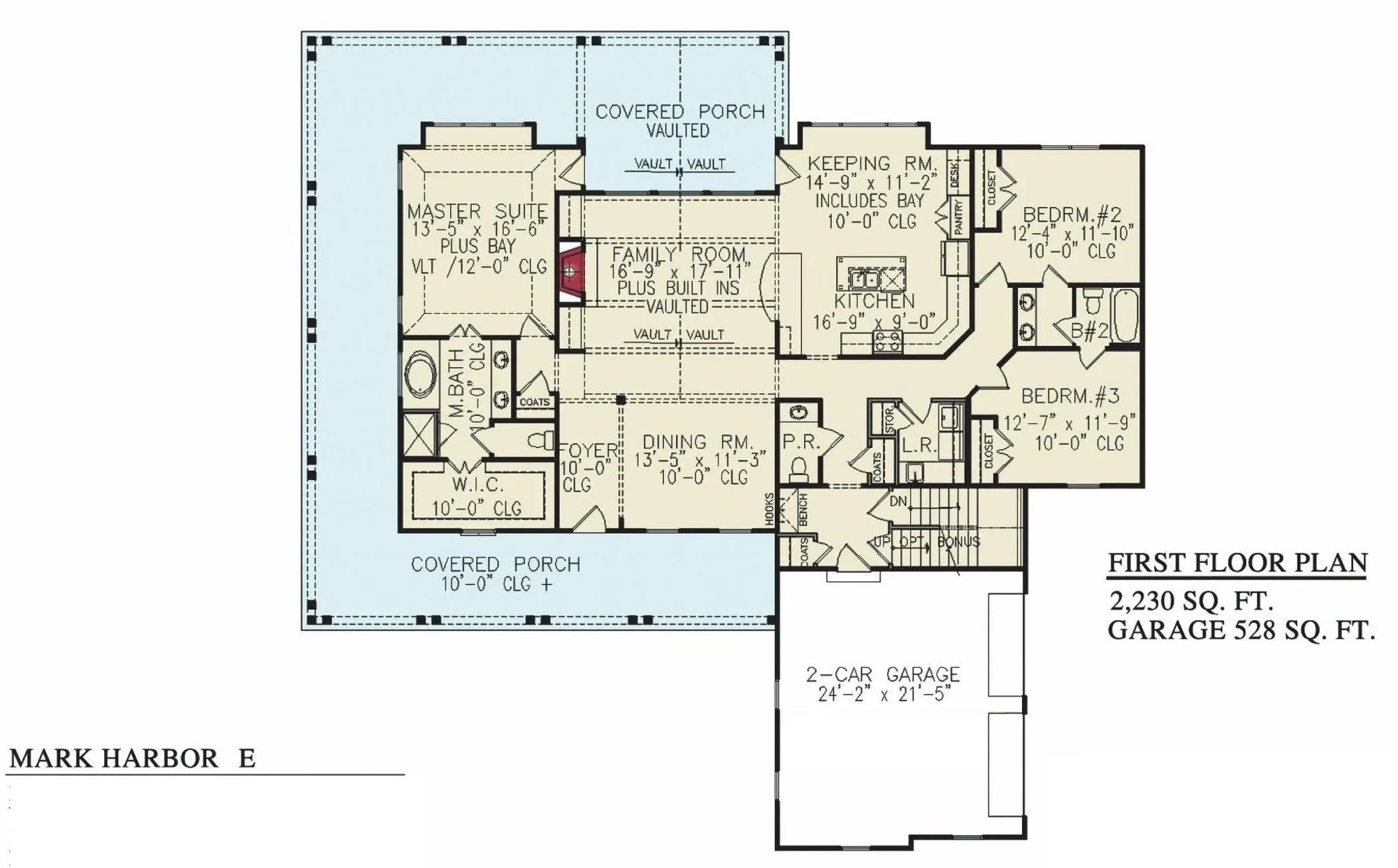 Mark Harbor E - Archival Designs House Plans, floor plan