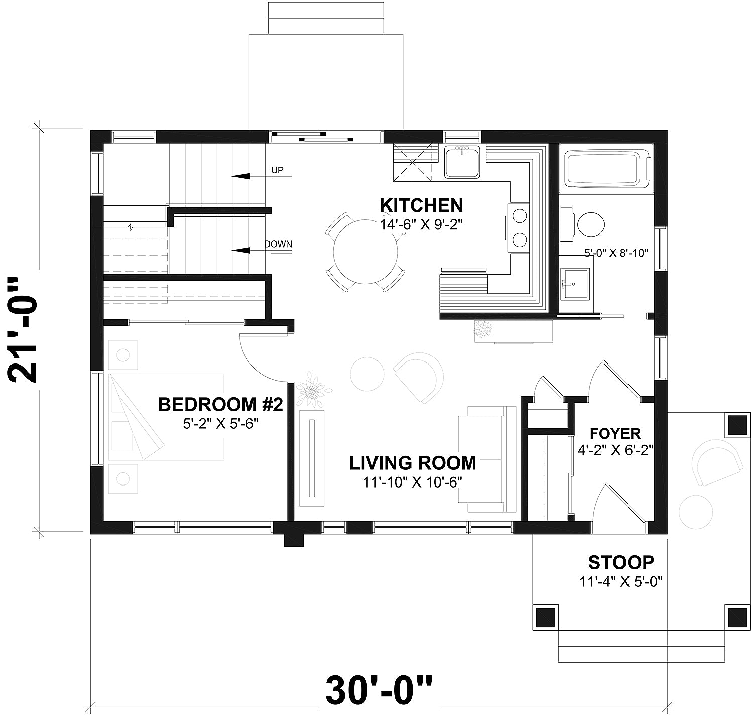 T3110-A Joshua House Plan Optional Basement Floor Plan
