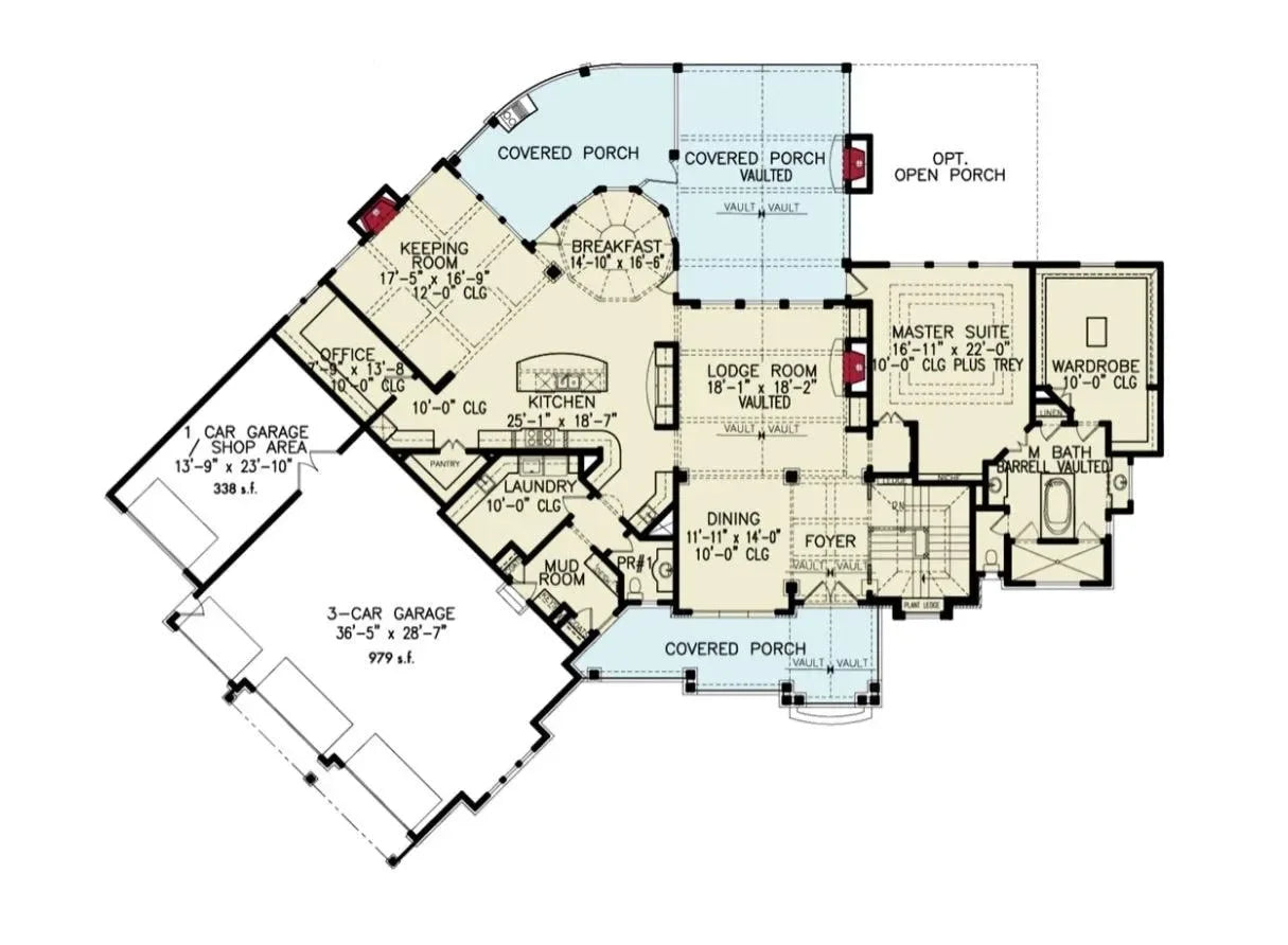 Tranquility -3999 - Archival Designs House Plans, floor plan