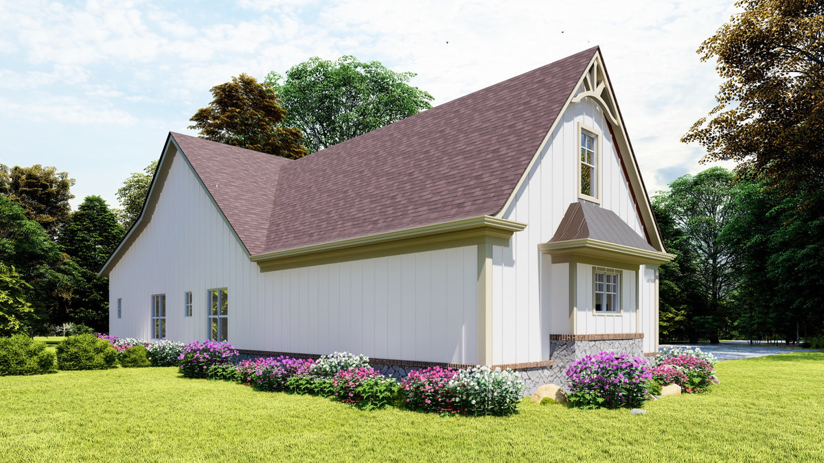 Woodfin Ridge Cottage B House Plan - Rear 2