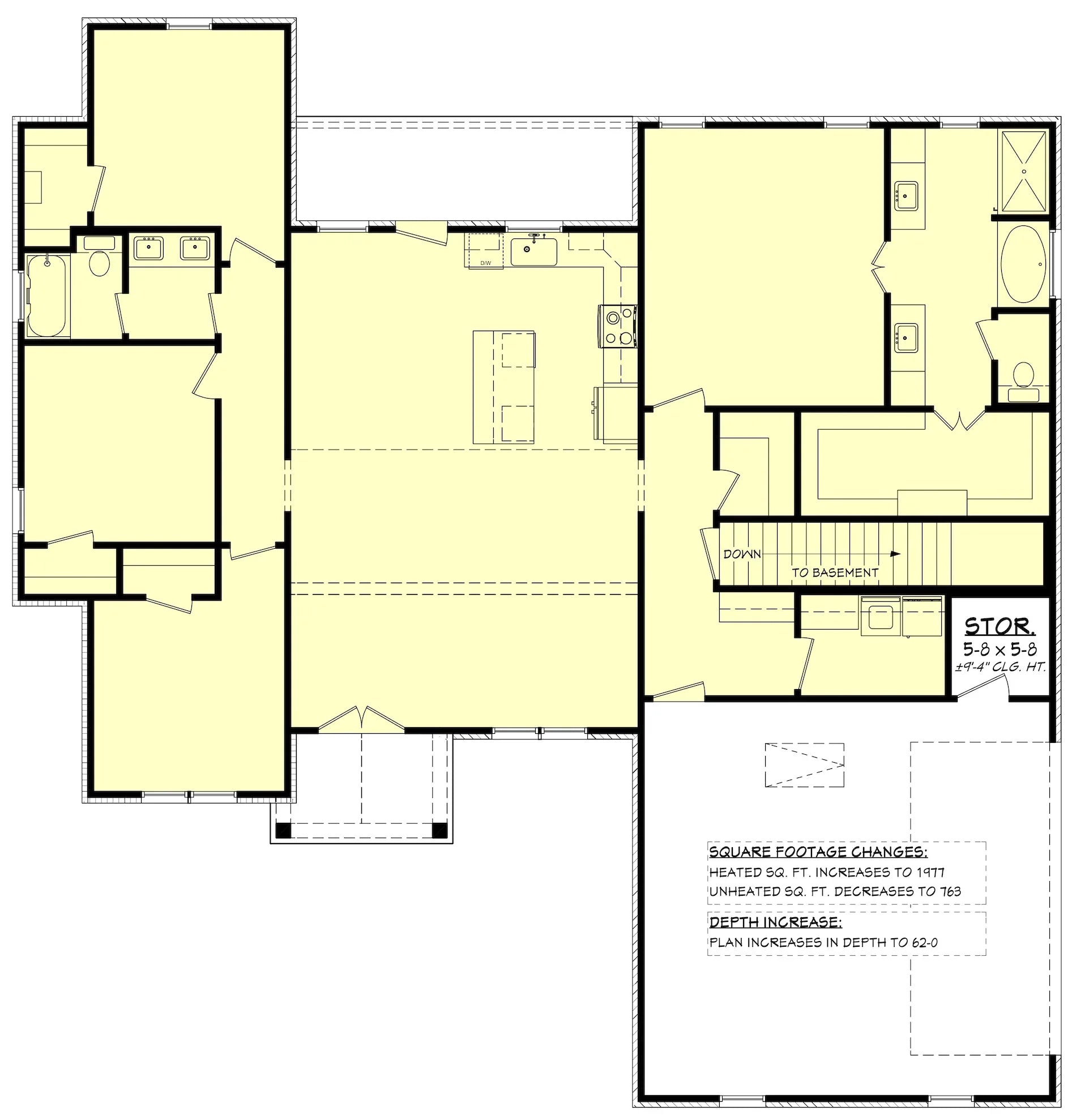 H7275-A Prescott House Basement Stair Location Floor Plan