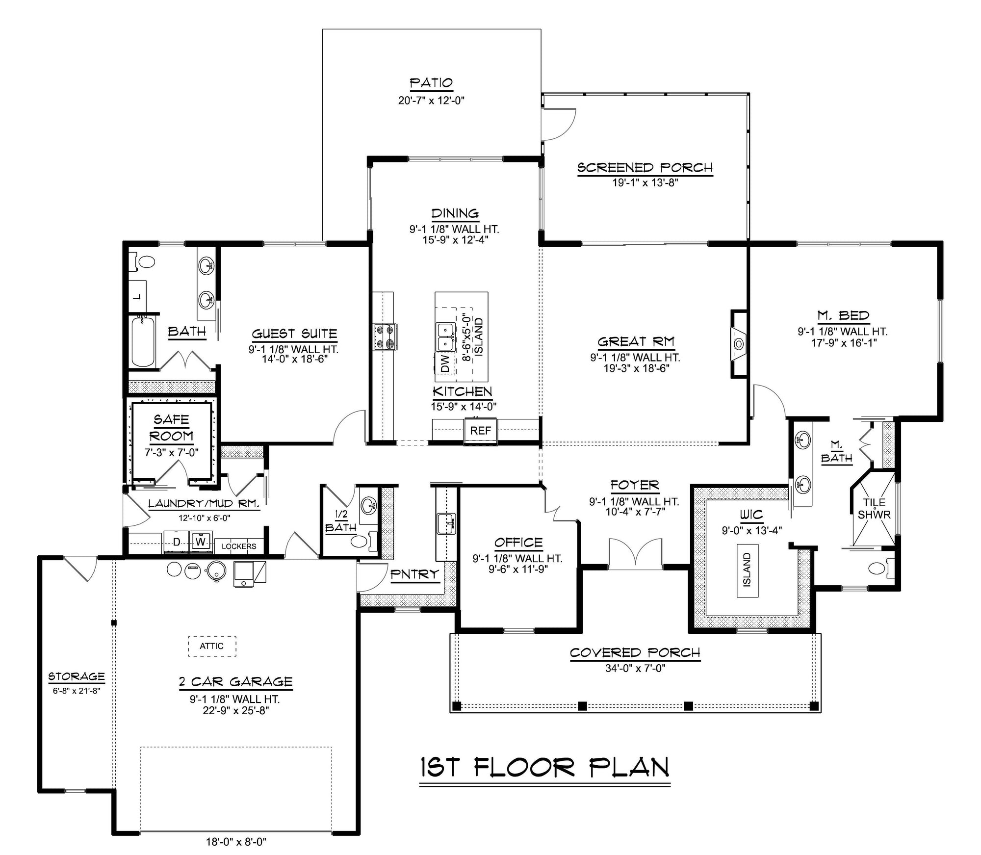 Q7456-A 23256 House First Floor Plan 2 Beds 2.5 Baths