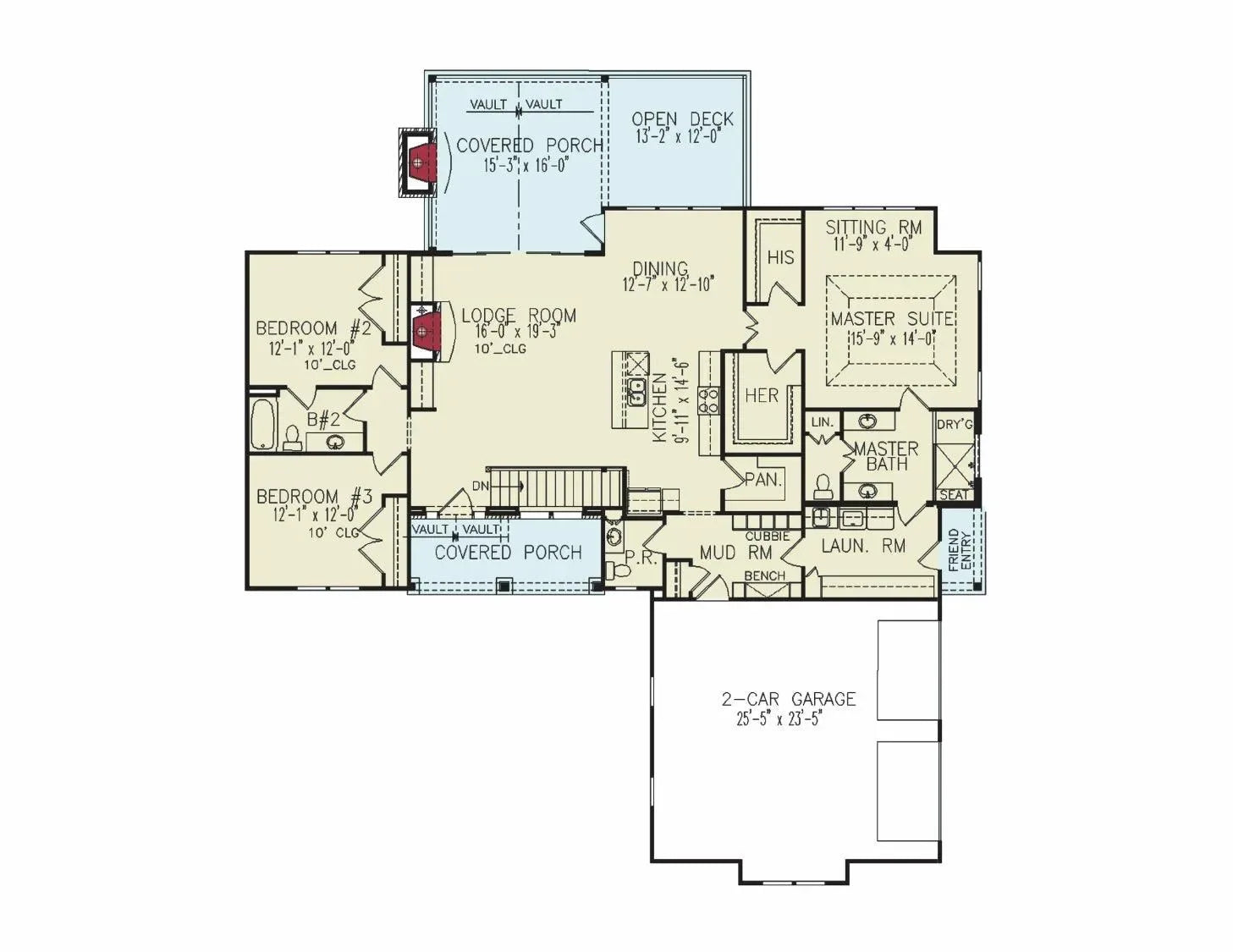 Autumn Wood Farmhouse C - Archival Designs House Plans, floor plan