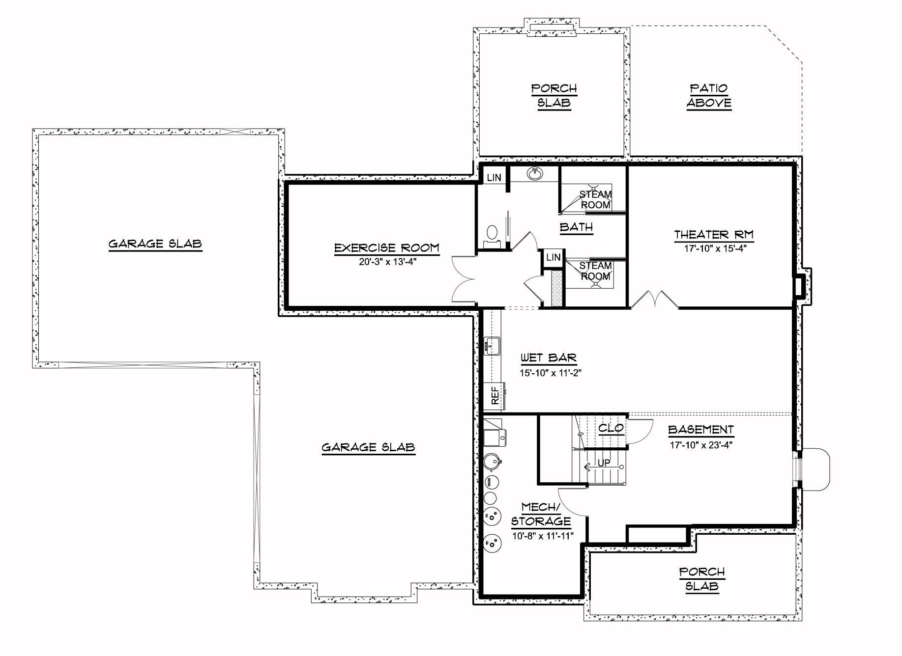 Q8425-A Modern Farmhouse, 5 Bedrooms, 4.5 Bathrooms | 20104 House Plan Basement Floor Plan