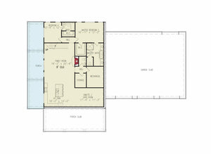 autumn dew barndominium house plan - archival designs house plans, floor plan