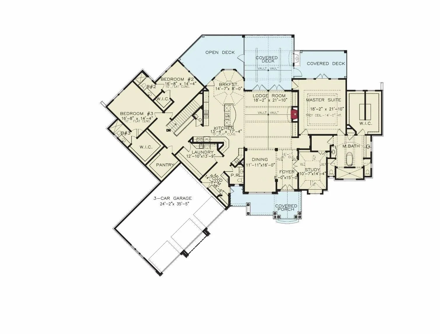 Tiger Creek H - Archival Designs House Plans, floor plan