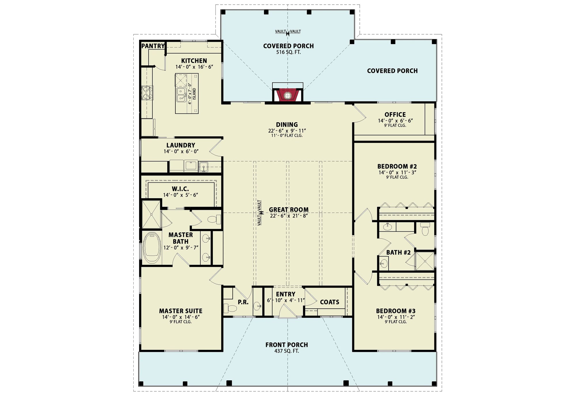Alma Cottage B - Archival Designs House Plans, floor plan