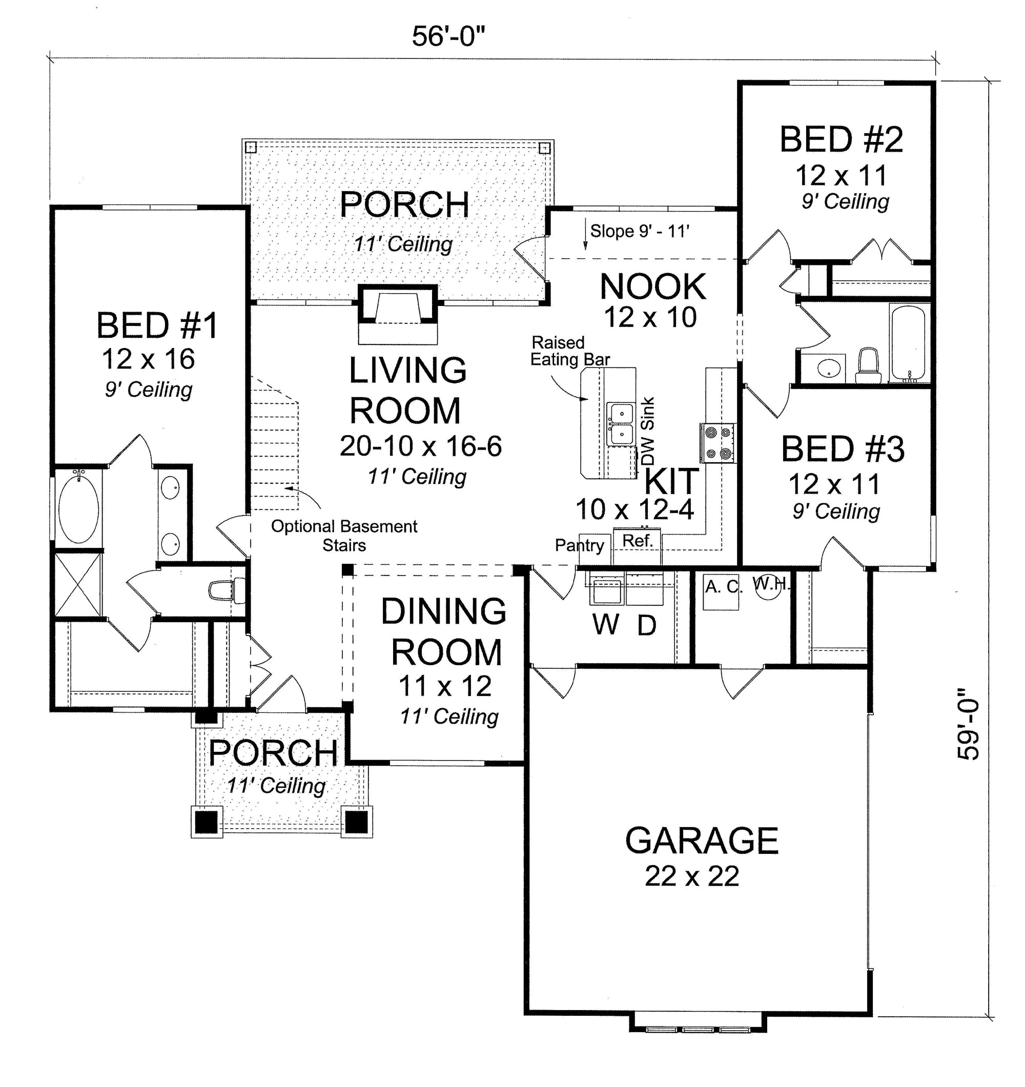 Ridgeway House Plan - Archival Designs House Plans, floor plan