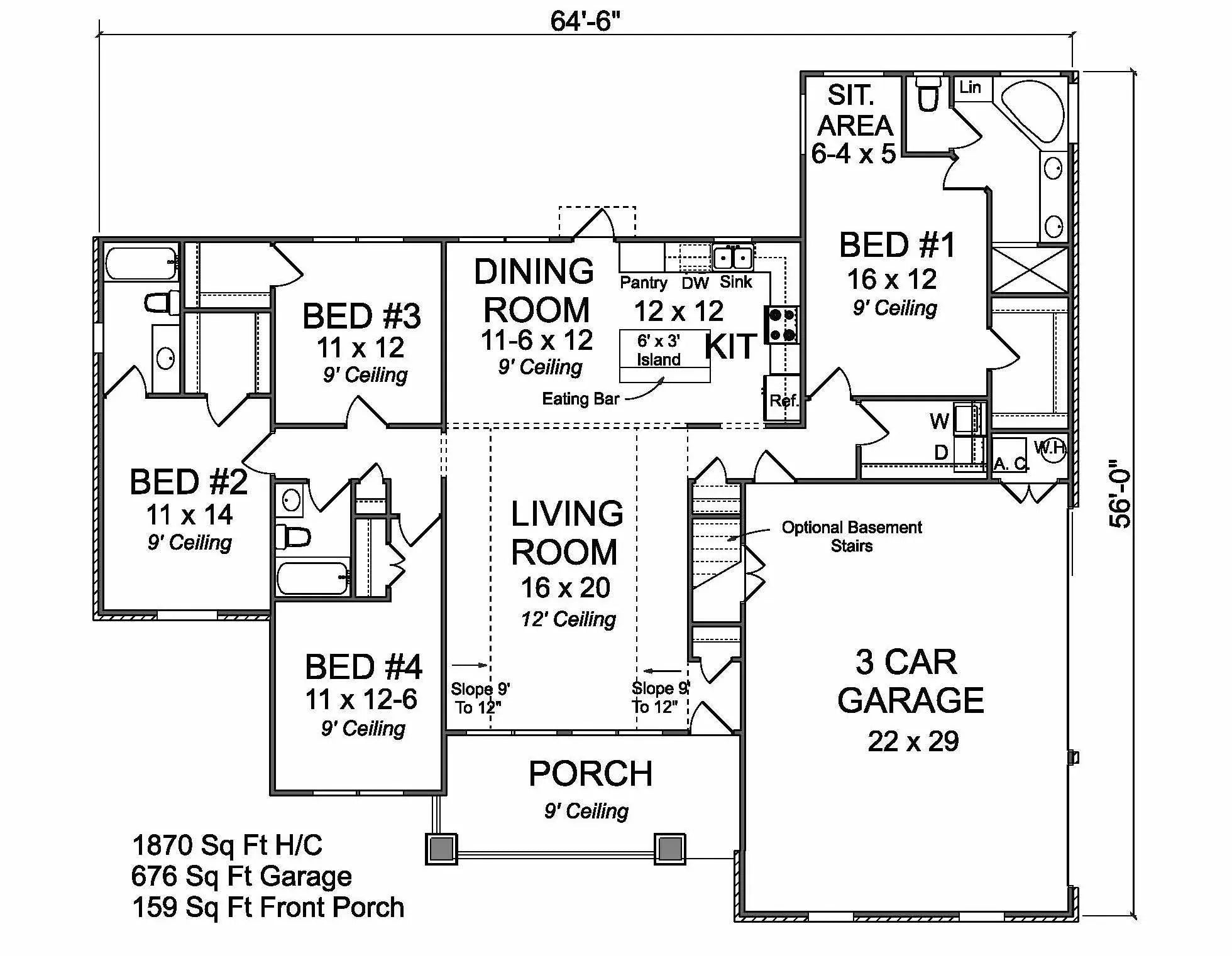 Golden Oak House Plan - Archival Designs House Plans, floor plan