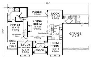 centerville house plan - archival designs house plans, floor plan