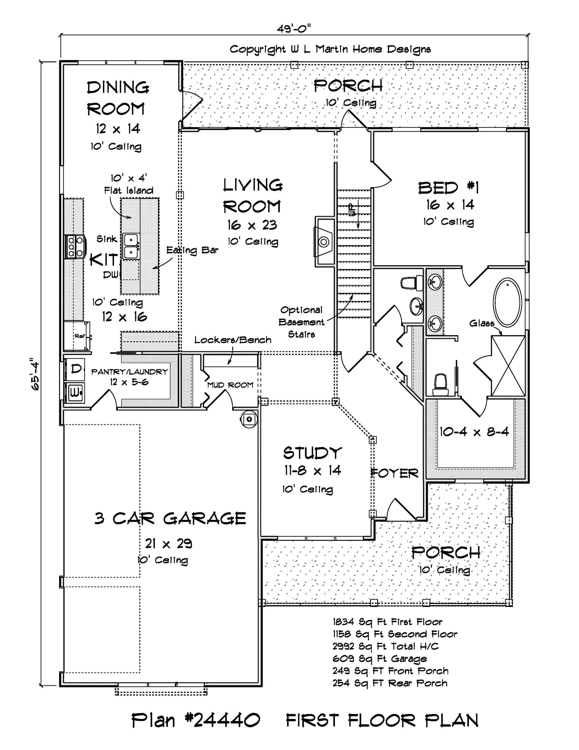 Coastal Breeze House Plan - Archival Designs House Plans floor plan