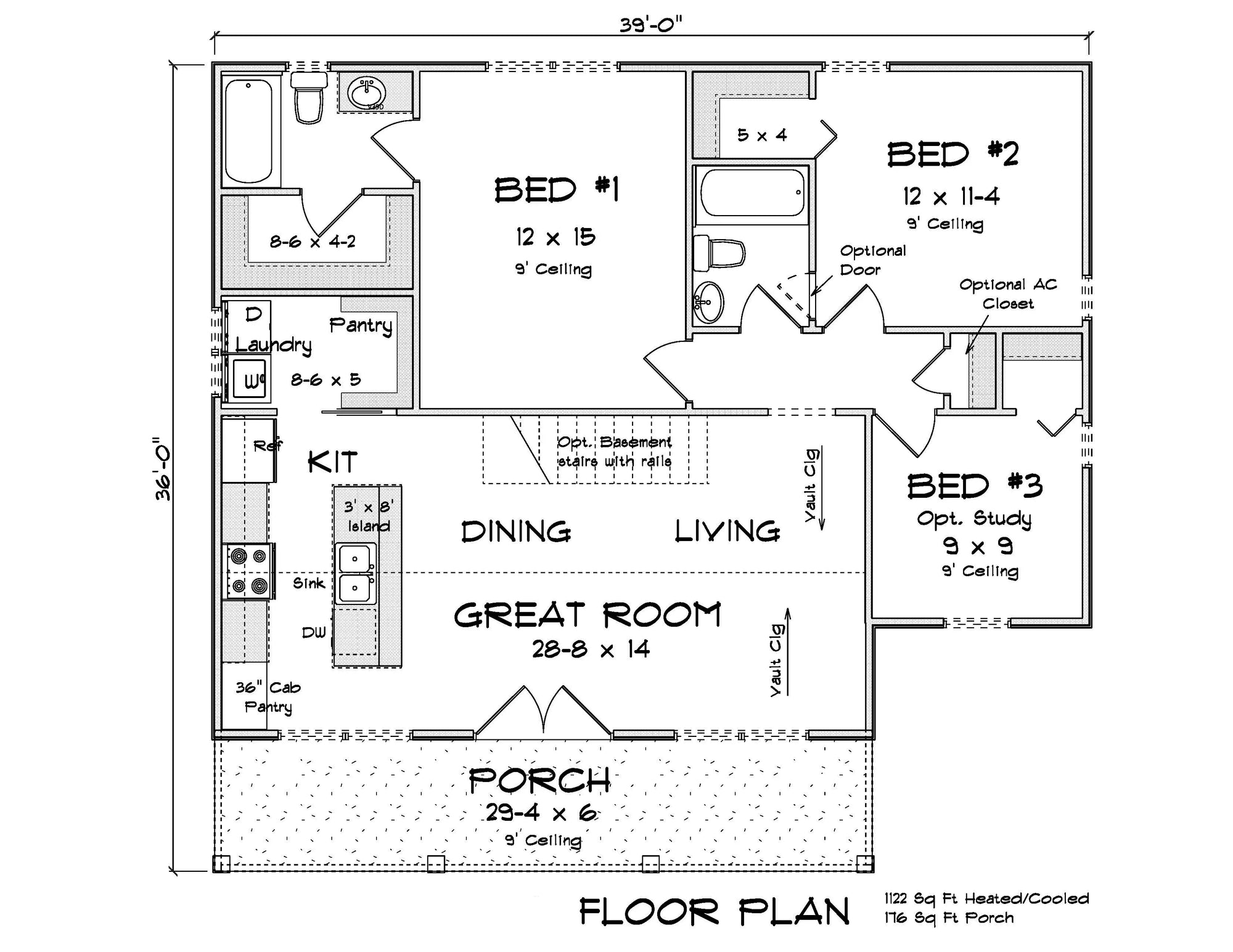 J7252-E Bluewater House First Floor Plan 3 Bed 2 Bath