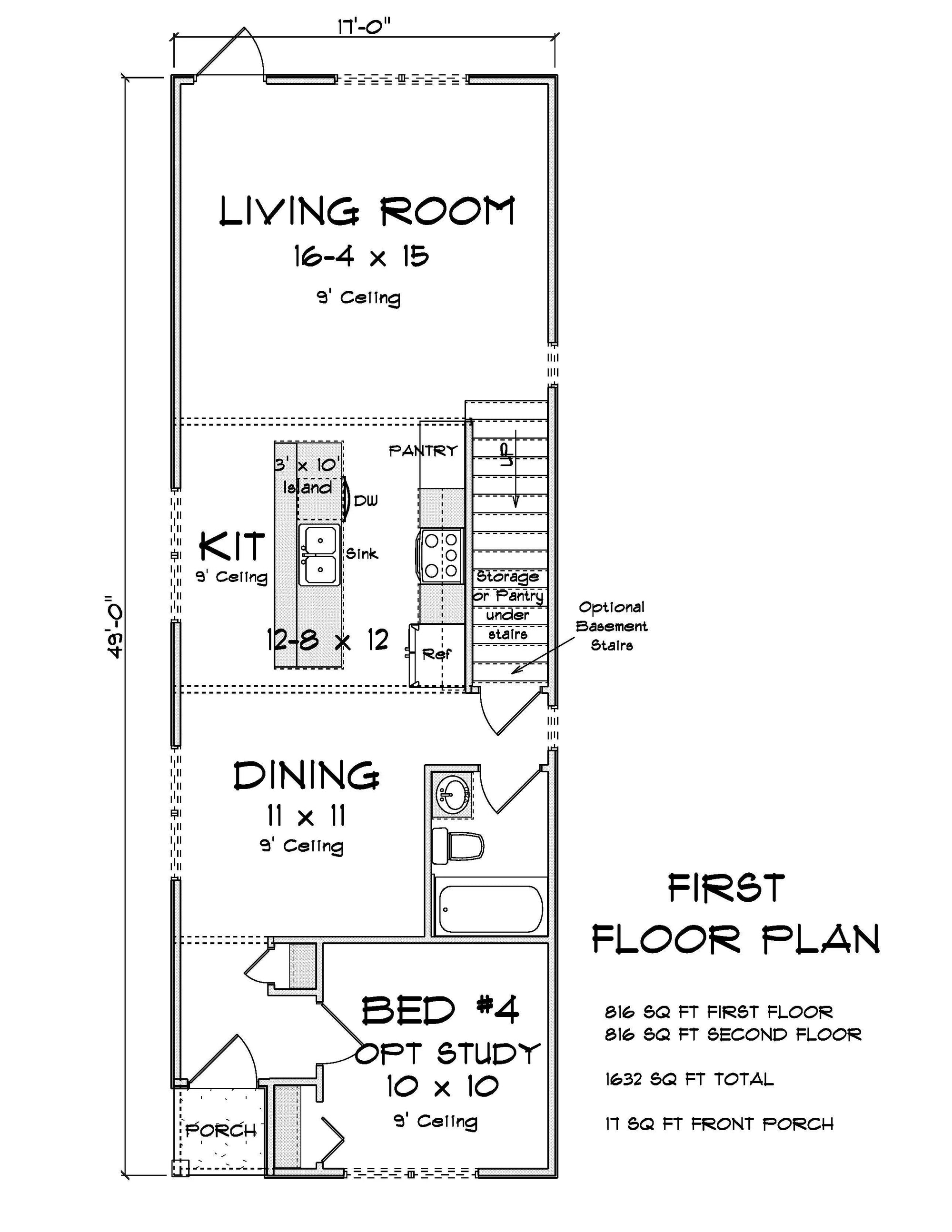 J7563-E Modern House First Floor Plan, 4 Bedrooms, 3 Bathrooms | Plan 24619