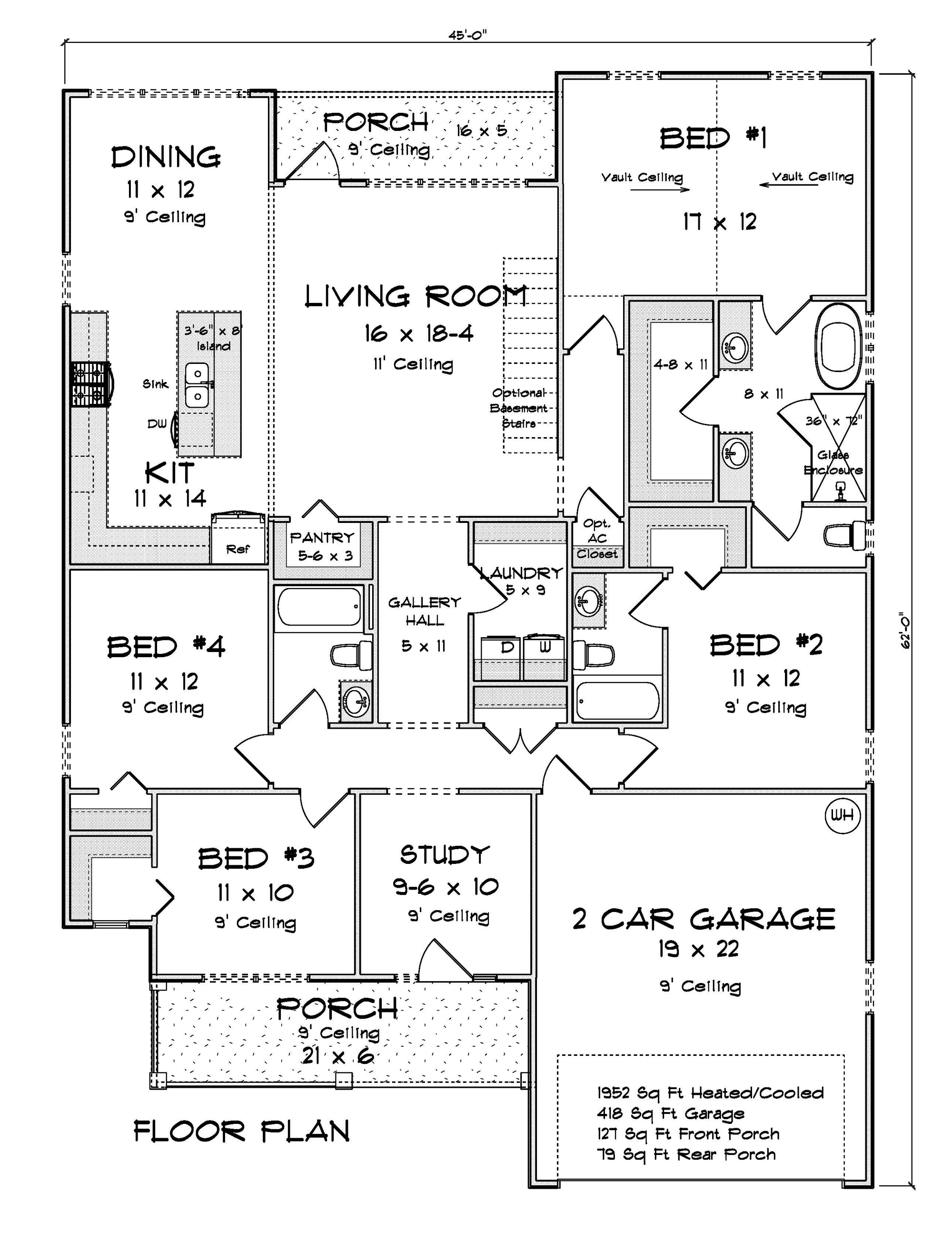 J8131-E Farmhouse House First Floor Plan, 4 Bedrooms, 3.5 Bathrooms | Meadowcrest Hollow House Plan
