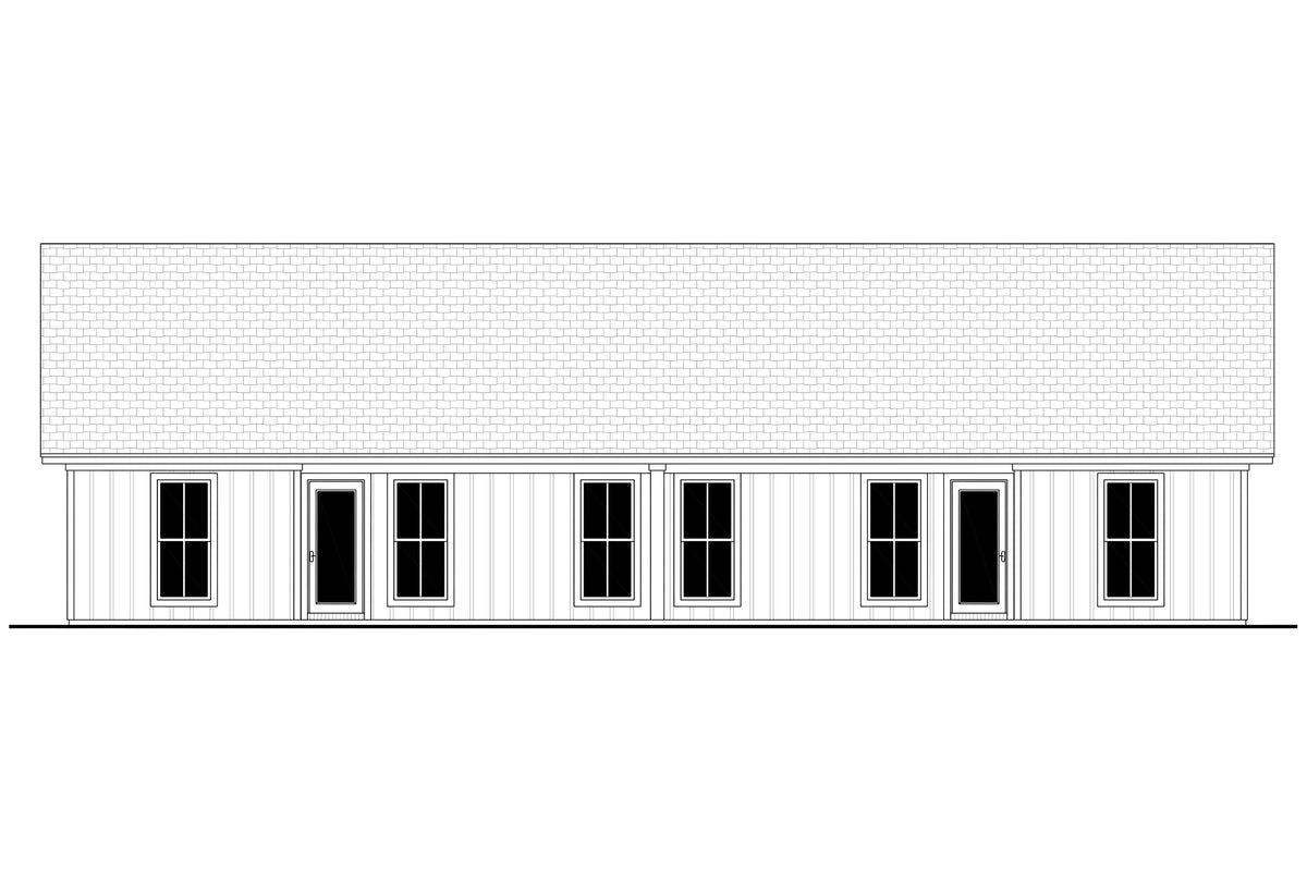 Preston Hollow Duplex Plan House Plan-Rear