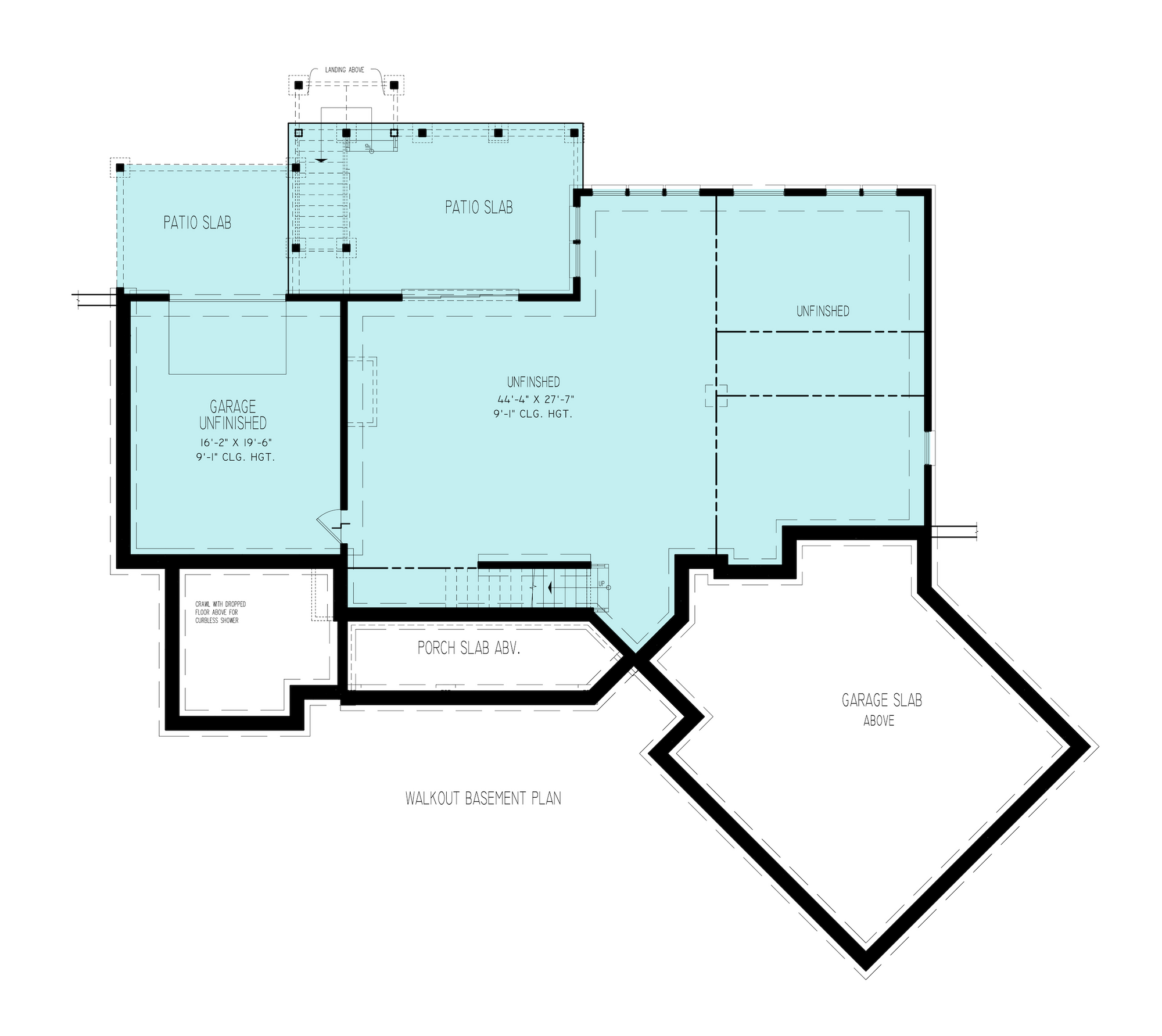 Urban Ridge Contemporary House Plan 3 Beds, 2 Bath Walkout Basement Floor Plan