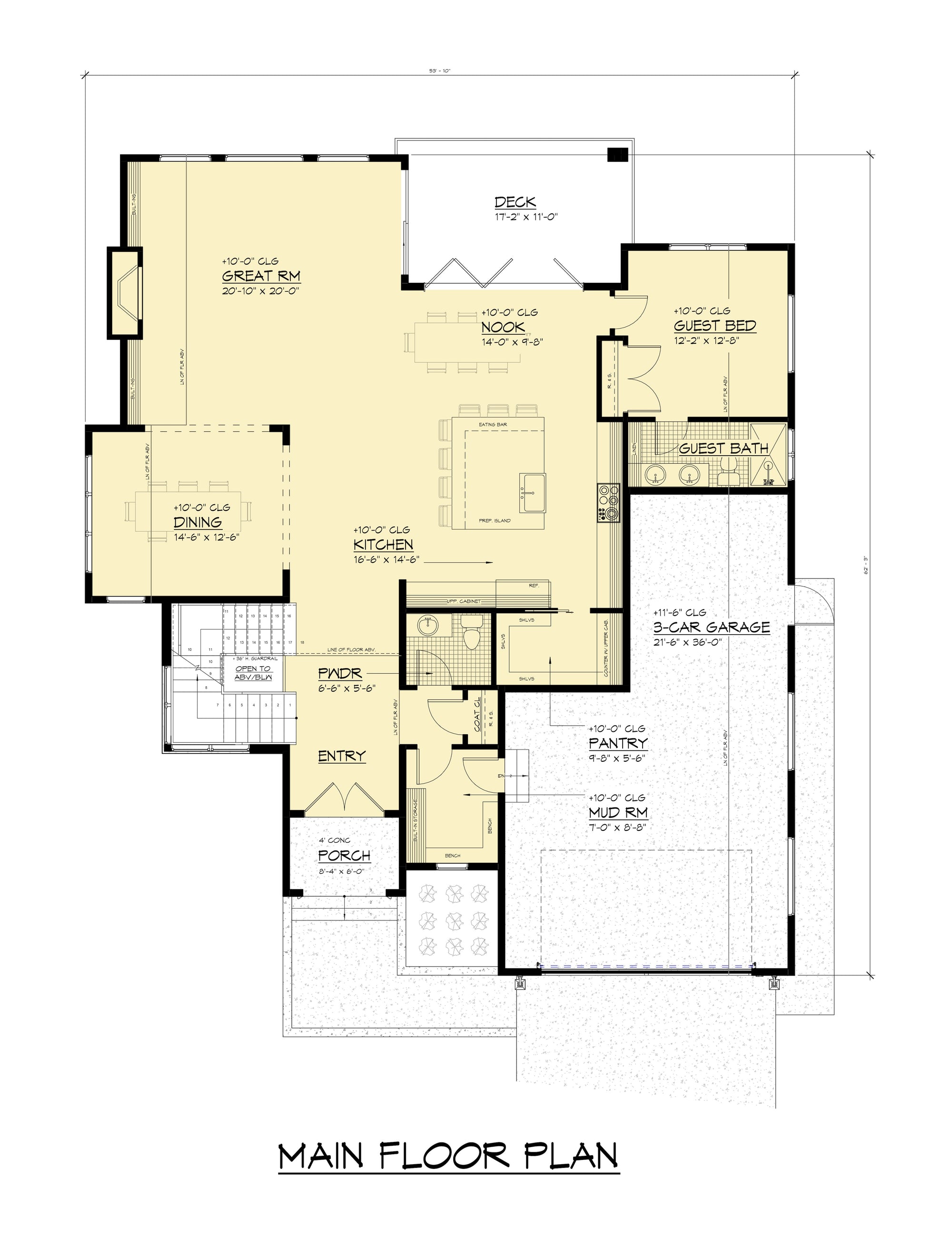 AC8177-A Contemporary House First Floor Plan, 5 Bedrooms, 5.5 Bathrooms | Alice Residence House Plan