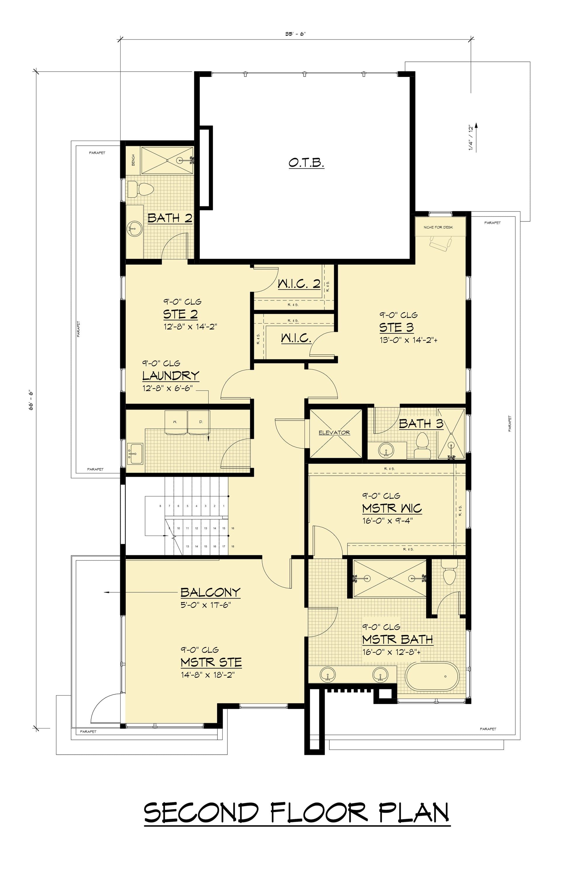 AC8182-A Contemporary House Second Floor Plan, 6 Bedrooms, 5.5 Bathrooms | Chong 521 House Plan