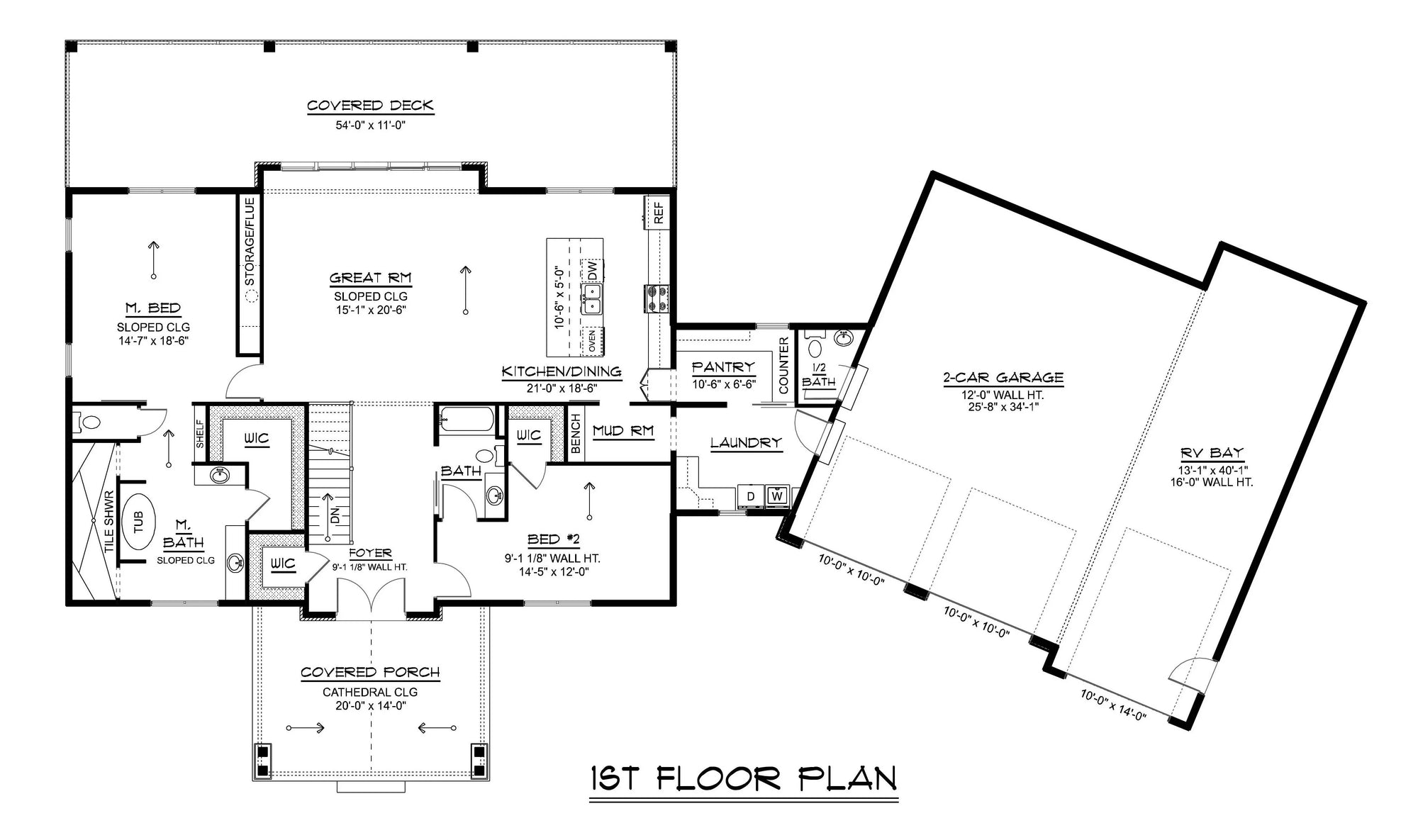 Q7491-A Modern House First Floor Plan, 2 Bed, 2 Bath | Plan 25181
