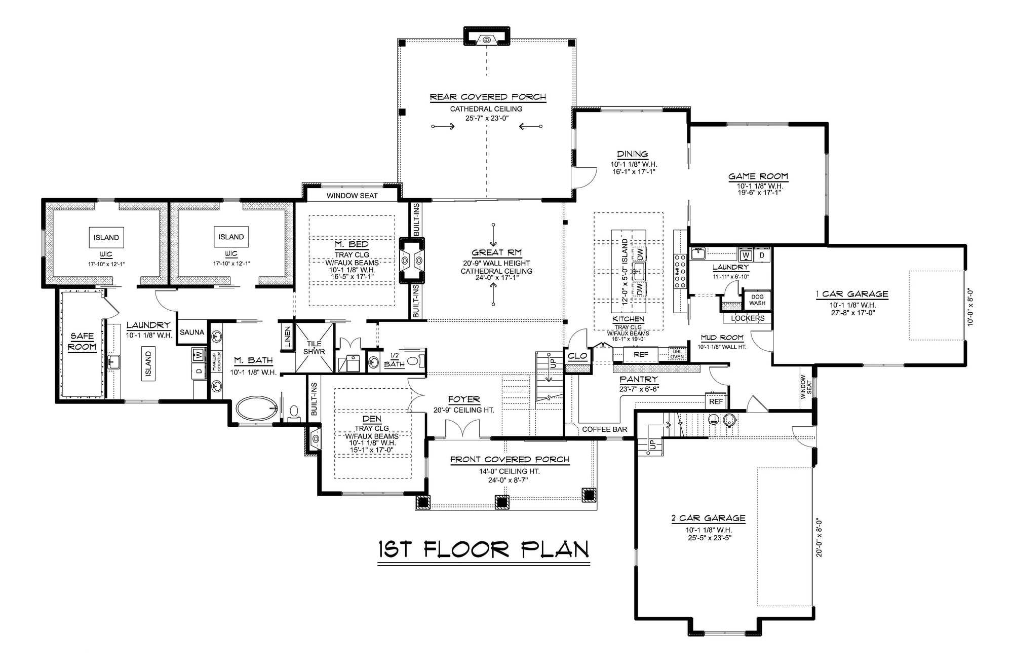 Q7486-A Modern Farmhouse First Floor Plan, 4 Bed, 4.5 Bath | Plan 2543
