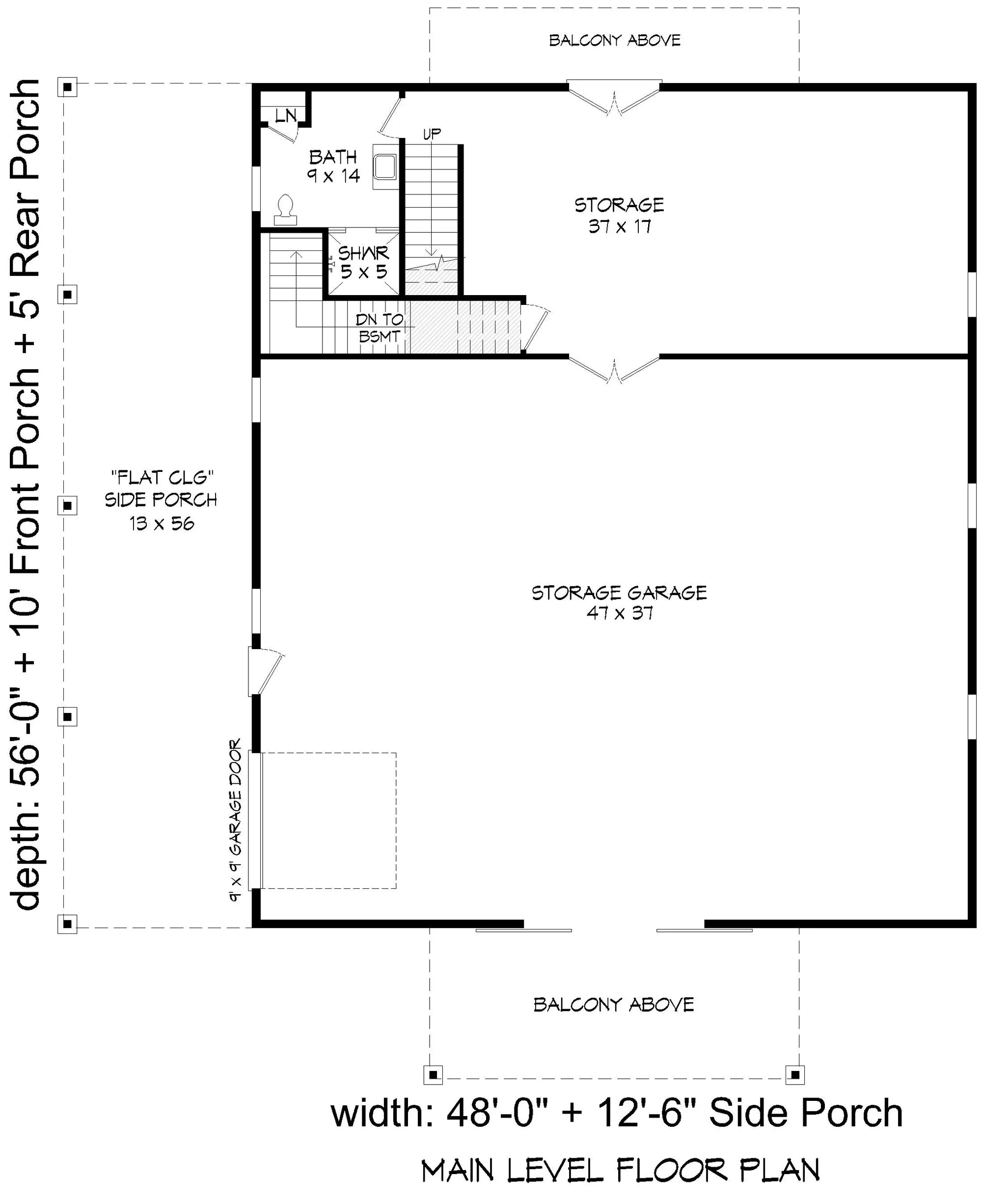 Barn Shed with Garage and Storage First Floor Plan| 6,524 Sq Ft | Shiloh Oaks Barn House Plan