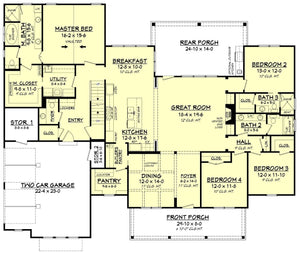 meadow land house plan - archival designs house plans, floor plan