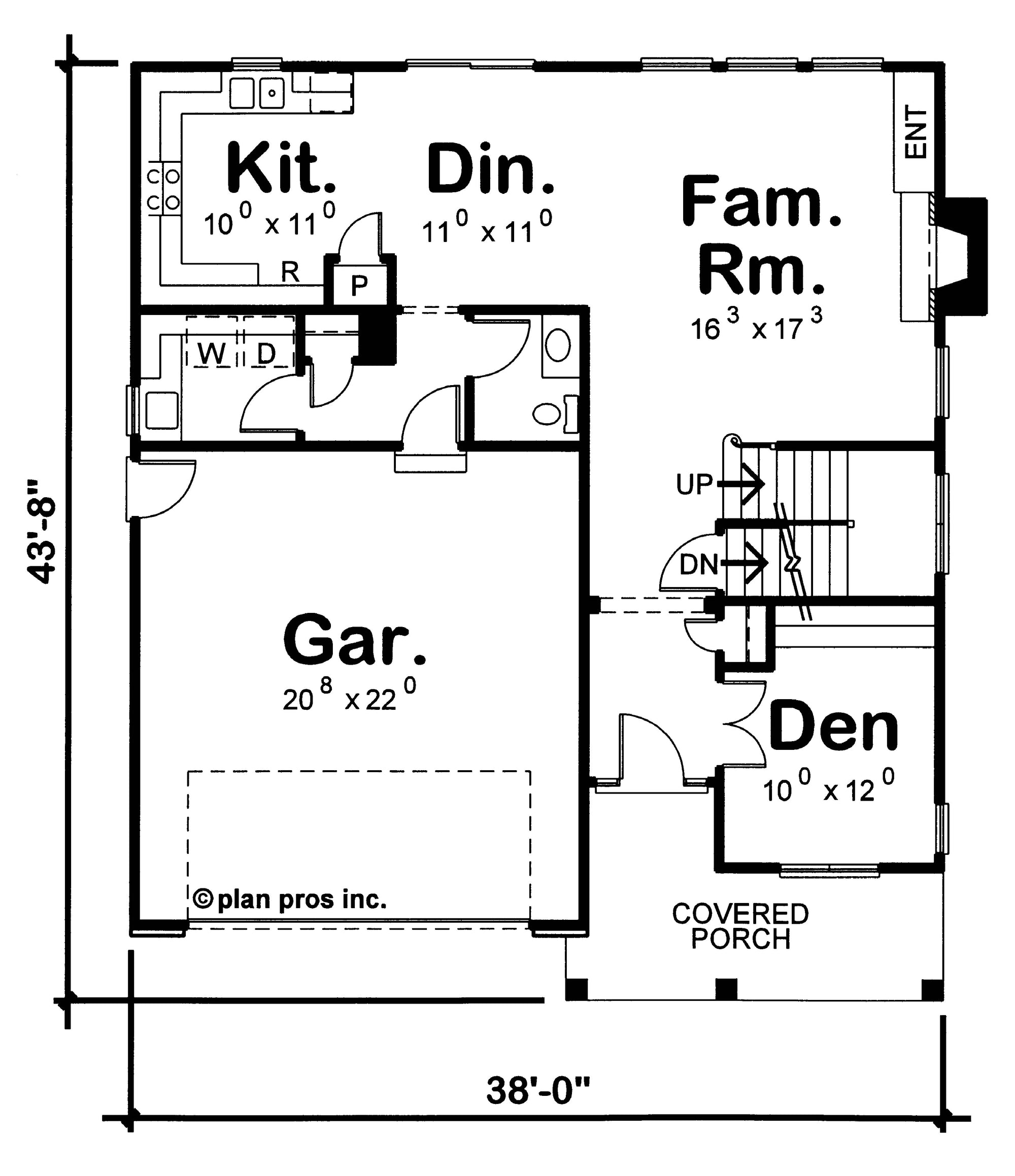 AB8076-A Traditional House First Floor Plan, 3 Bedrooms, 2.5 Bathrooms | Whitehurst House Plan