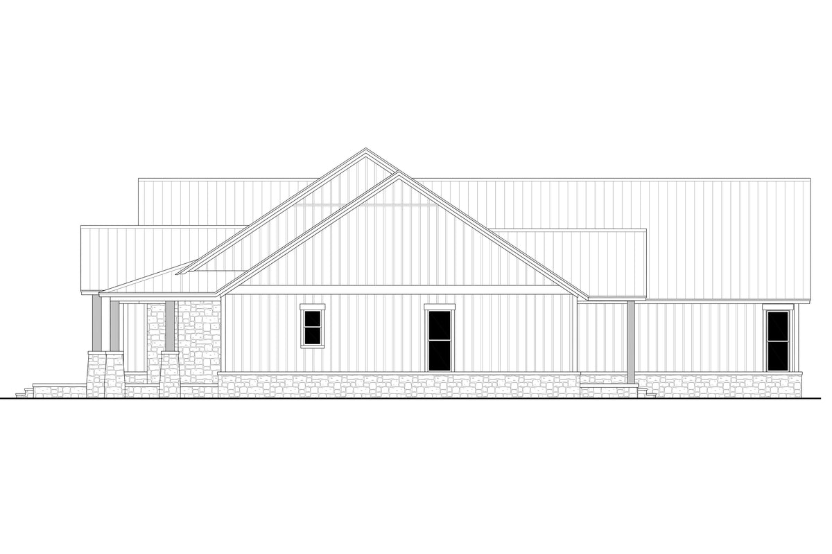 Barton Hills House Plan - Right Elevation
