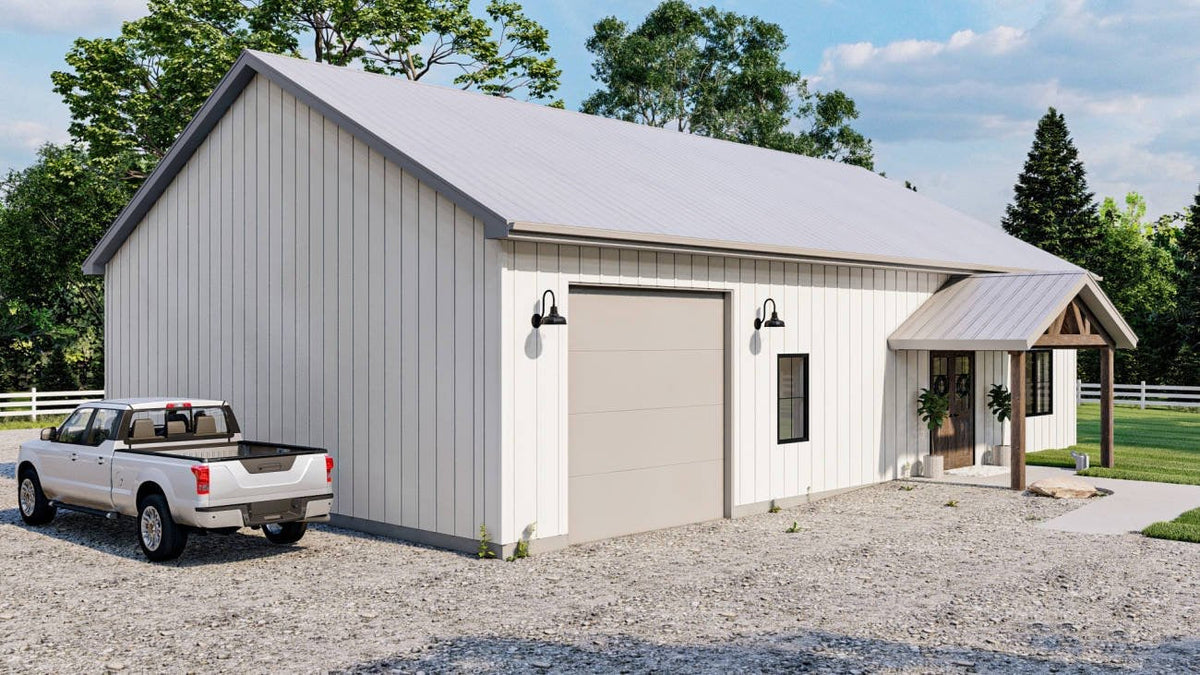 Mead Farm Barndominium House Plan - Garage