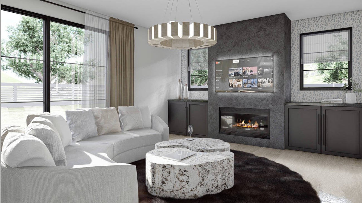 Barton Creek Barndominium House Plan - Living Room