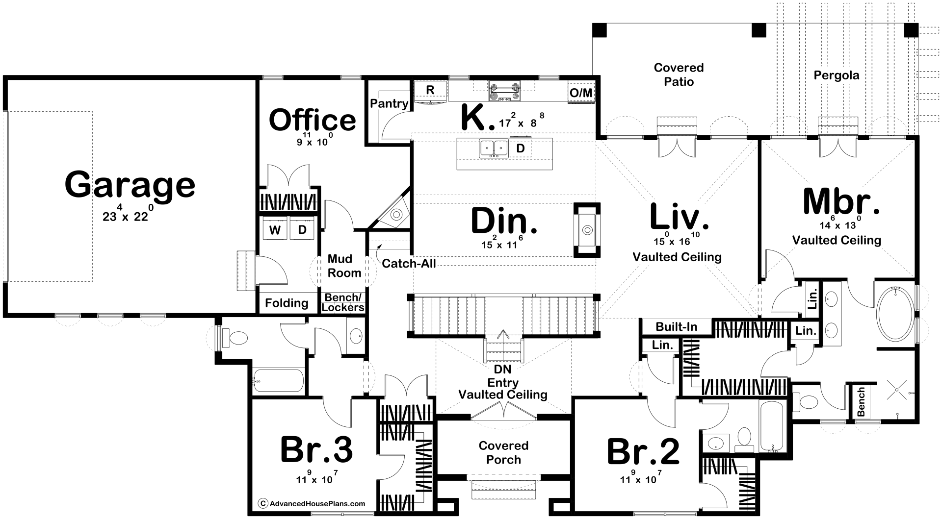 G7996-A Mediterranean House First Floor Plan, 3 Bedrooms, 3 Bathrooms | Seville 30176