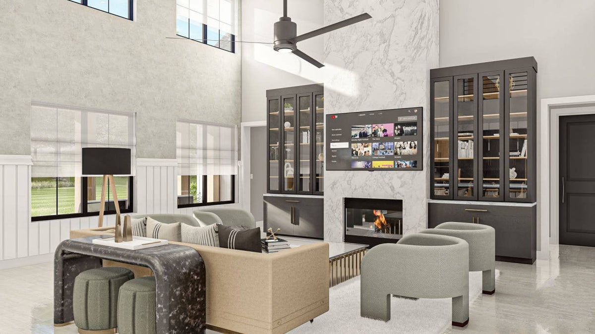 Battle Creek Barndominium House Plan - Living Room