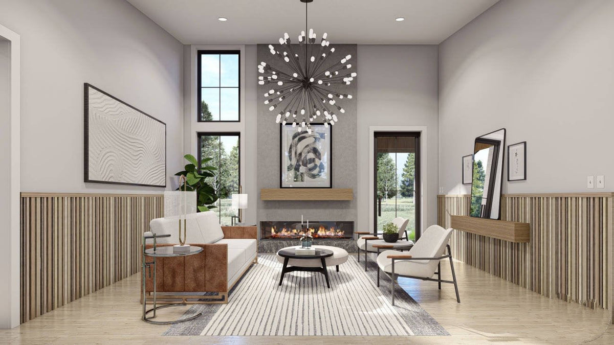 Blue Ridge Barndominium House Plan - Living 