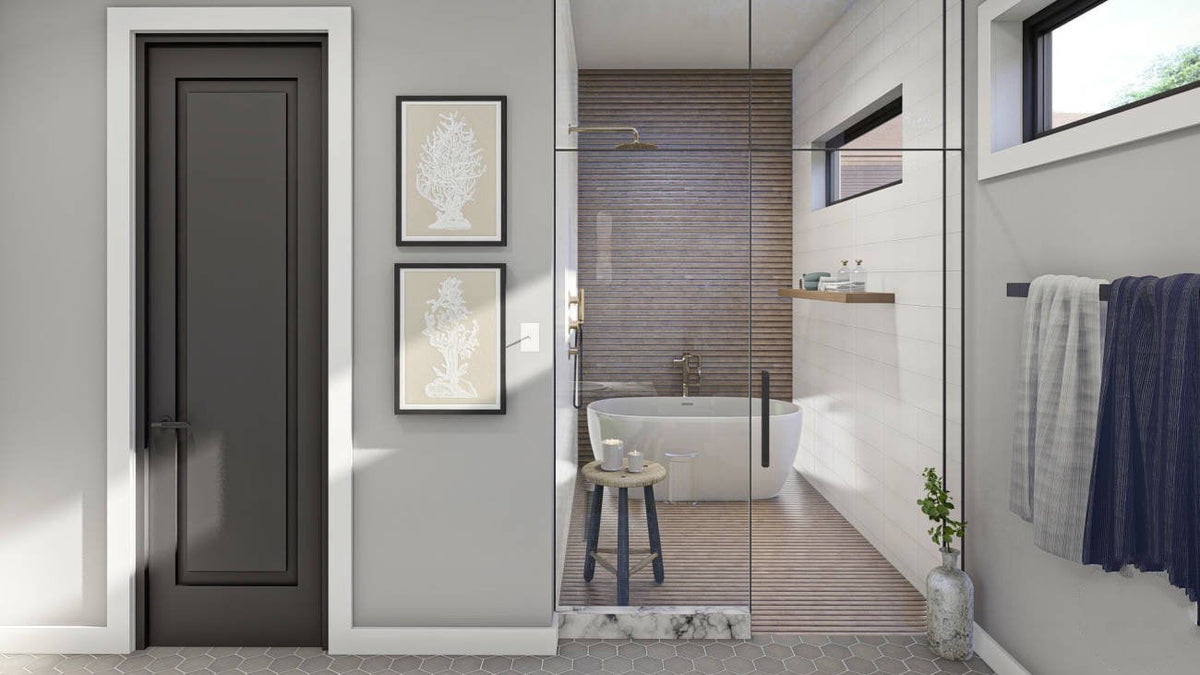 Whalen Flats Barndominium House Plans  - Master Bathroom
