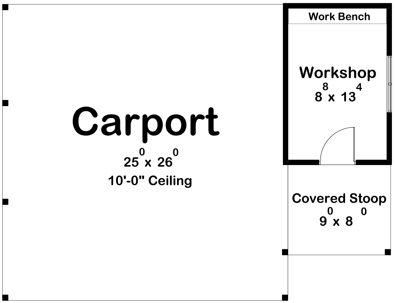 G7906-A Modern Garage with Workshop Floor Plan | Roscoe 30383